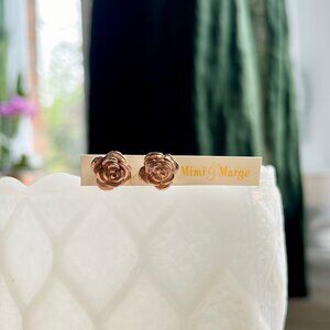 Rose Earrings with Rose Gold Vermeil 🌹